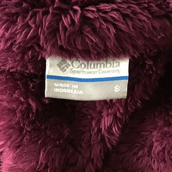 Columbia Womens S Raspberry By the Lake Plush Teddy Bear Fleece Zip Up Jacket - Picture 3 of 12